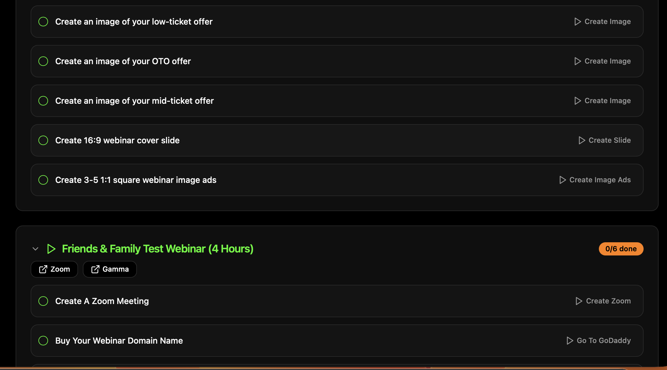 Offer image tasks and Friends and Family Test Webinar phase